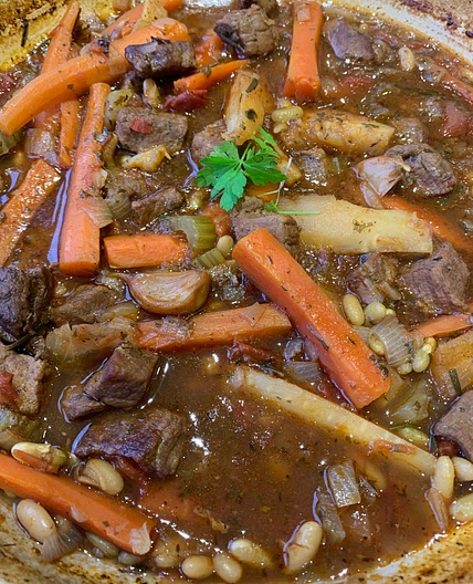 Lamb with Flageolet Beans