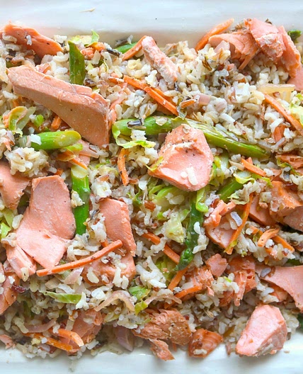 Salmon rice salad