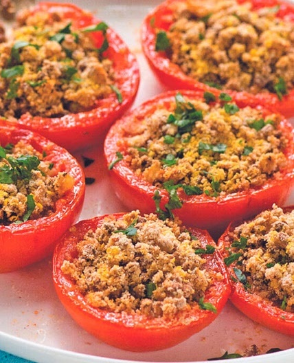 Baked Tomatoes with Lentils