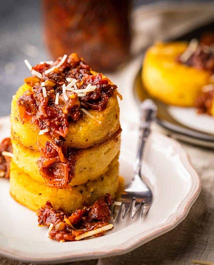 Crispy Fried Polenta Cakes