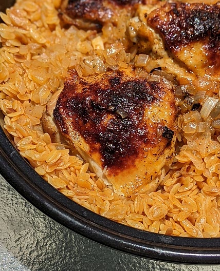Tli tli- Roasted Chicken and Steamed Orzo
