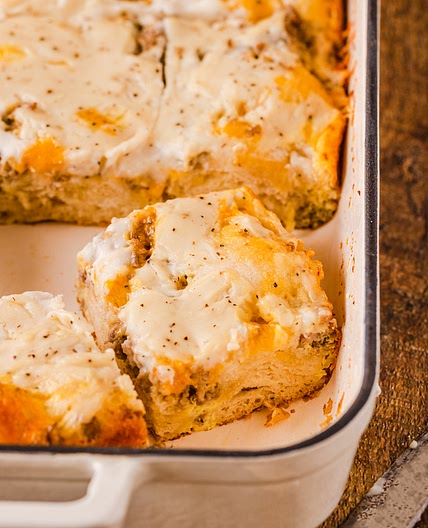 Biscuits and Gravy Breakfast Casserole