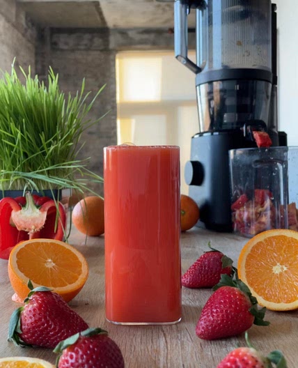 Orange Carrot bell pepper juice support skin and immune system
