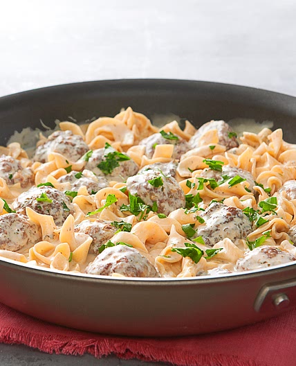 Simple Meatball & Noodle Skillet