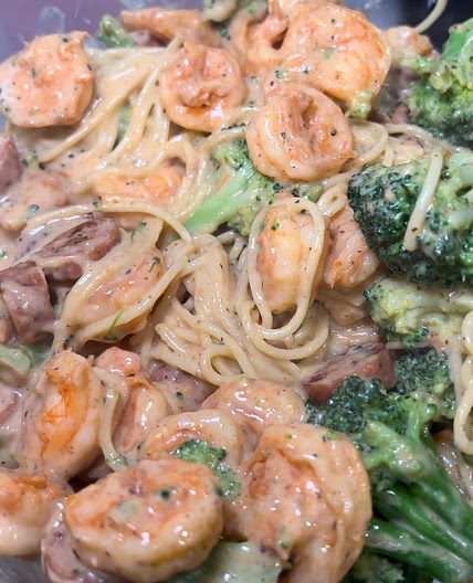 Cajun Shrimp & Sausage Protein Alfredo