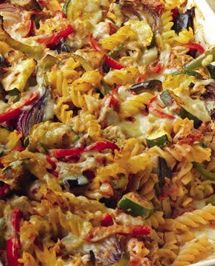 Tuna and vegetable pasta bake with a Greek-style yogurt twist