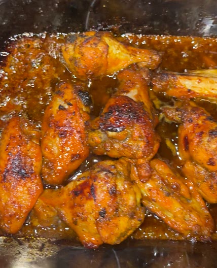 Oven Baked Hot Honey Garlic Wings 