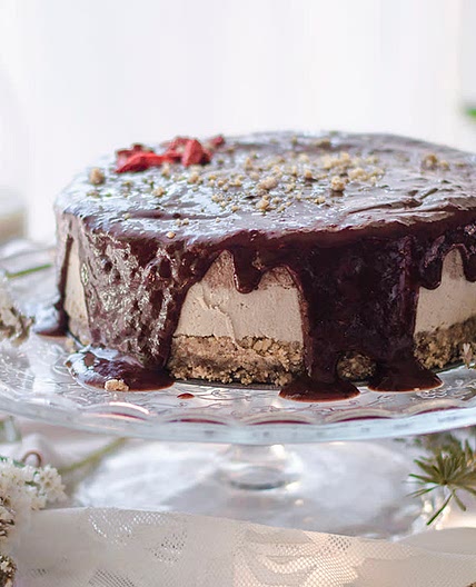 Tarta helada de chocolate y vainilla