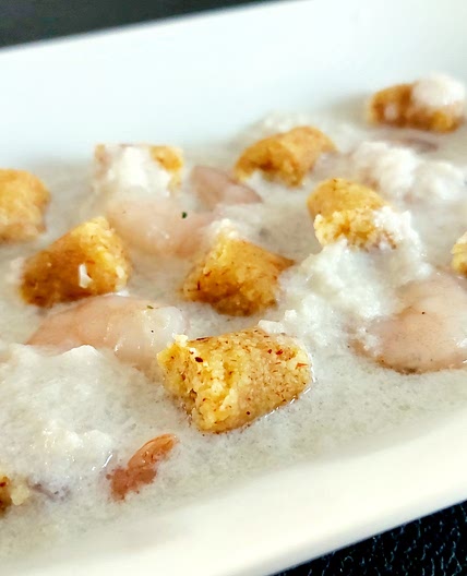 Breadcrumbs and saffron gnocchi - Shrimps and cauliflower