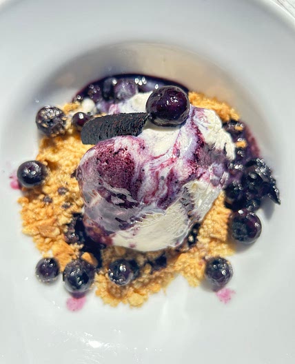 Blueberry and red wine jus