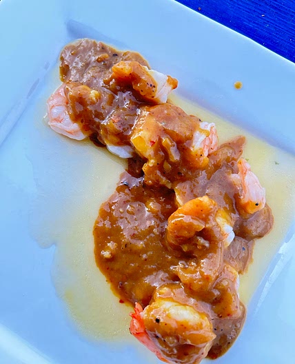 Mango and chilli prawn tempura sauce