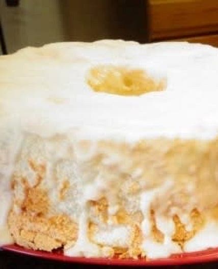 Angel Food Cake with Cream Cheese Glaze