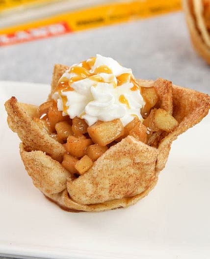Apple Pie Tortilla Cups