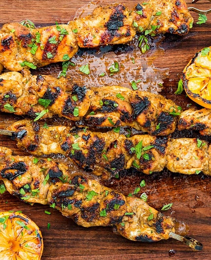 Moroccan Ginger-Lemon Chicken Skewers