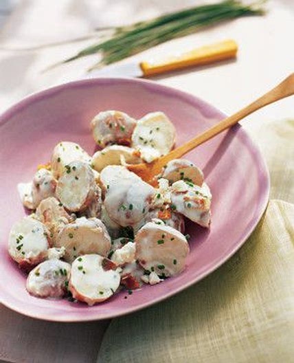 Red Bliss Potato Salad with Blue Cheese, Bacon, and Chives
