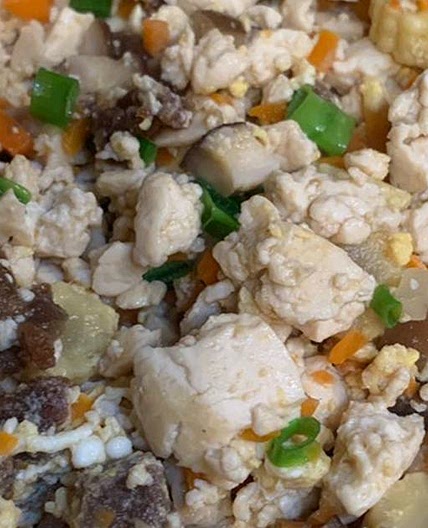 Low-carb Fried Riced Tofu (Japanese Iri-Tofu)