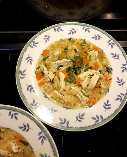 Lemon Chicken Orzo Soup