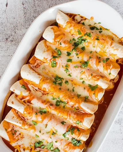 Chicken Enchiladas (homemade sauce)