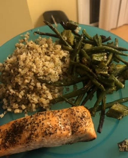 Brown Butter Salmon with Roasted Veggies