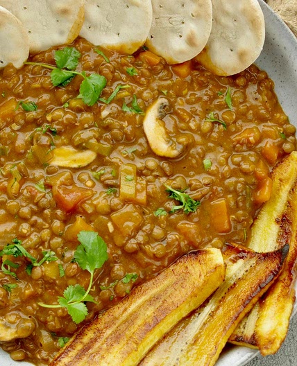 Caribbean flavour lentil stew