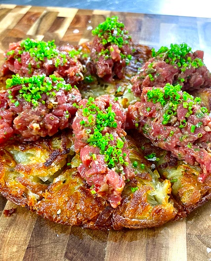 Beef Tartare and Potato Rosti