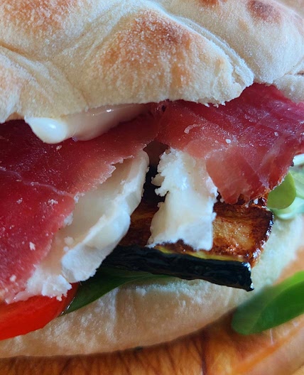 Panini - Speck, grilled zucchini, and goat cheese