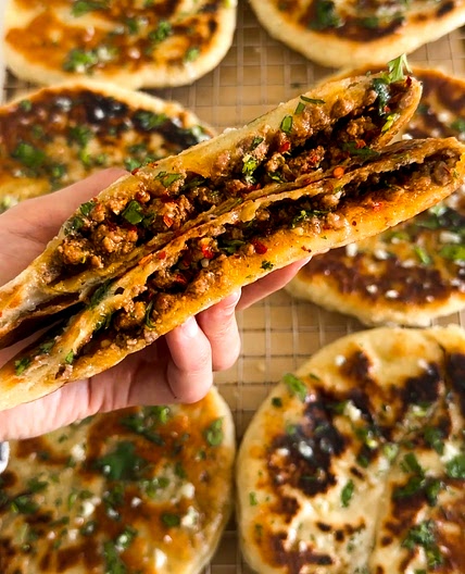 Meat-Stuffed Naan