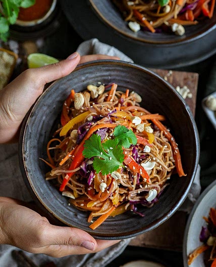 Vegetable Noodle Stir-Fry with Peanut Lime Sauce