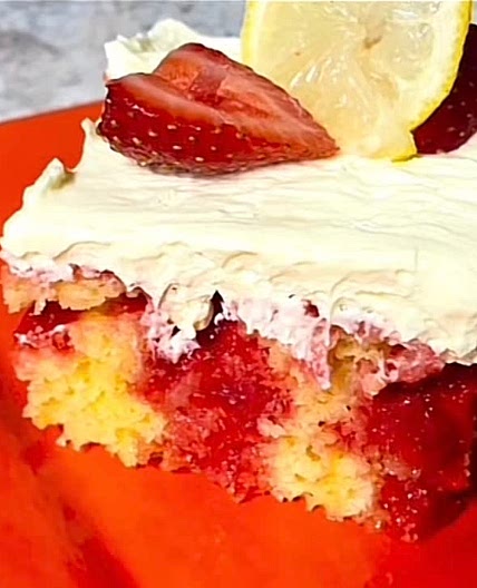 Strawberry Lemonade Poke Cake