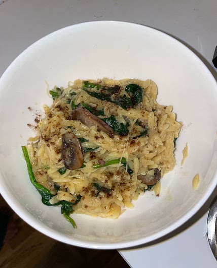 Vegan Miso Mushroom Spinach Pasta