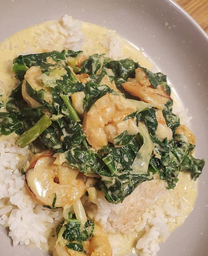 Ginger-Garlic Shrimp With Coconut Milk