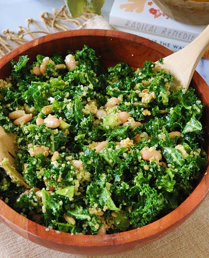 White Bean Kale Quinoa Salad (vegan, gluten free)