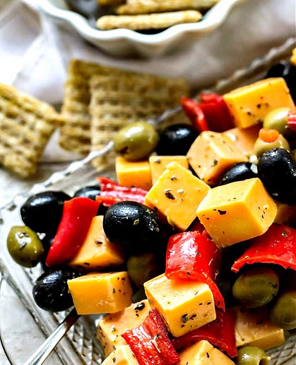 Marinated Cheese Peppers and Olives