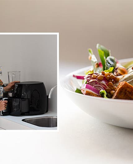 Marinated tofu from the air fryer
