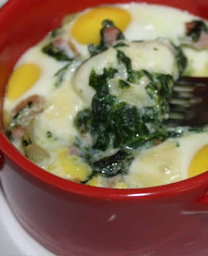 Oeufs cocotte aux épinards