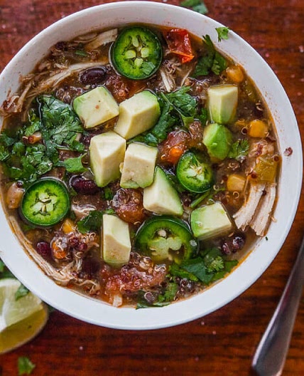 Slow Cooker Chicken & Quinoa Tortilla Soup - Fit Men Cook
