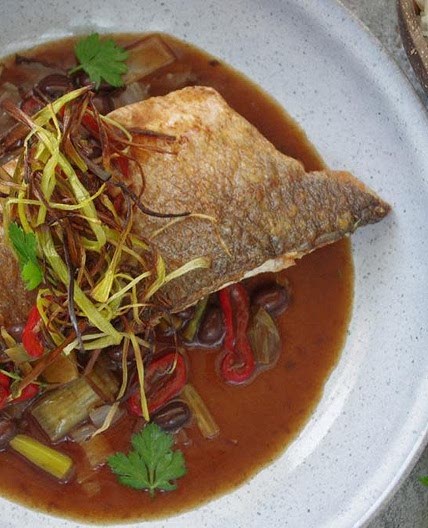 Sea bass with black bean sauce