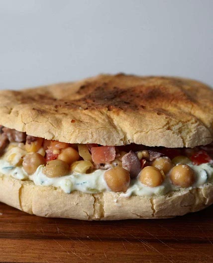 Tzatziki chickpea sandwich
