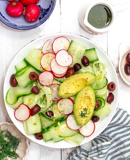 Cucumber Radish Salad With Dill Dressing