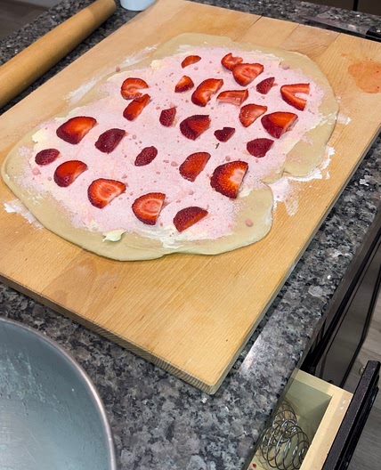 Strawberry and cream sweet rolls