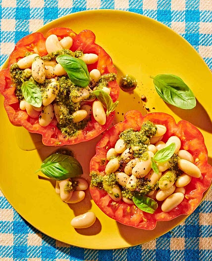 Pesto & White Bean Stuffed Tomato