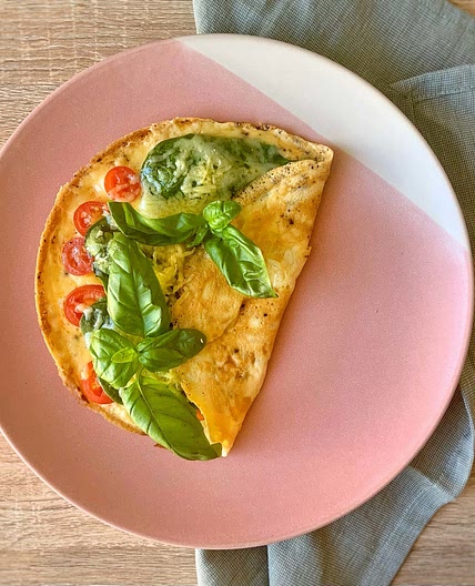Caprese Omelette with Pine Nuts