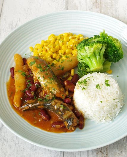 Mackerel and kidney beans