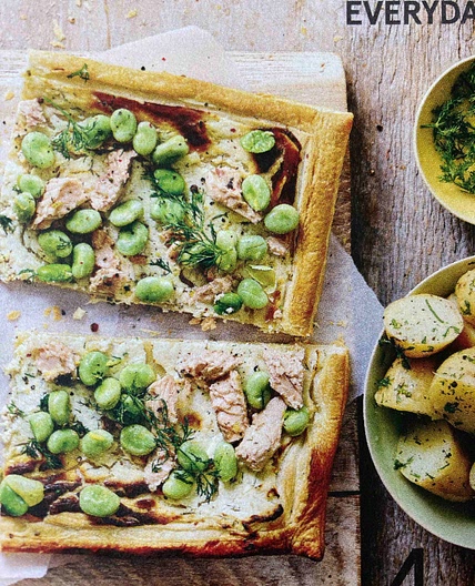 SALMON & BROAD BEAN TART