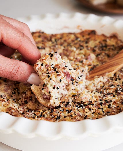 Baked Reuben Dip Recipe with Everything Bagel