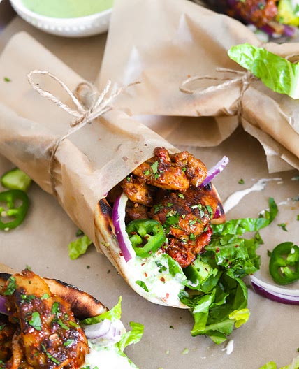 Tandoori Chicken Naan Wraps