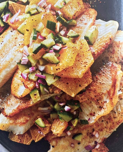 Tilapia with Cucumber-Orange Salsa