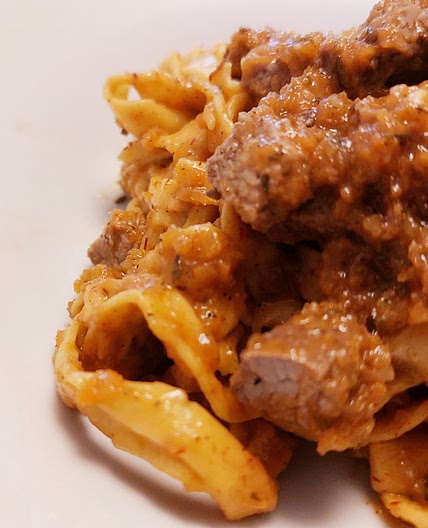 Handmade saffron tagliatelle - Lamb sauce