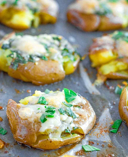 Smashed Parmesan Potatoes