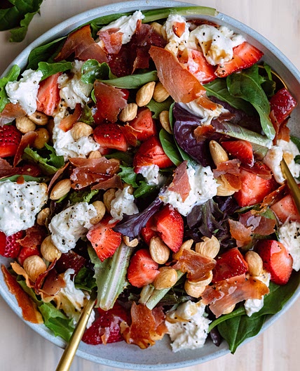 Crispy Prosciutto, Strawberry and Burrata Salad